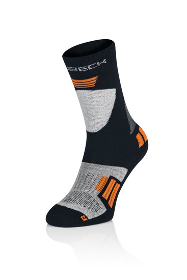 Skarpety junior merino Brubeck Ski Force szary/pomarańczowy