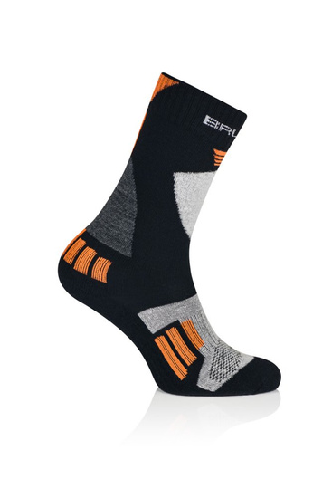 Skarpety junior merino Brubeck Ski Force szary/pomarańczowy