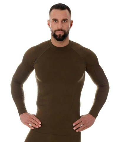 Koszulka męska z długim rękawem Brubeck RANGER Thermo khaki