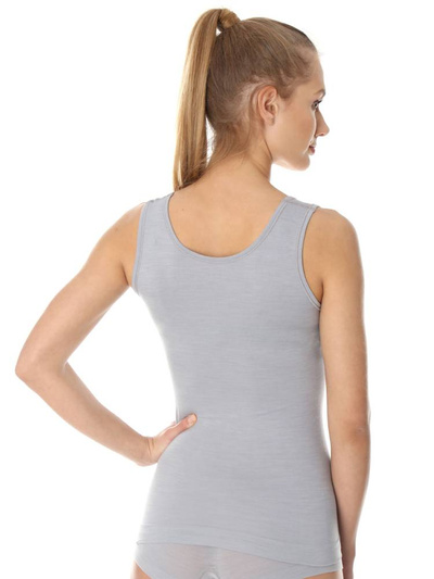 Koszulka damska na ramiączkach Brubeck merino COMFORT WOOL szary