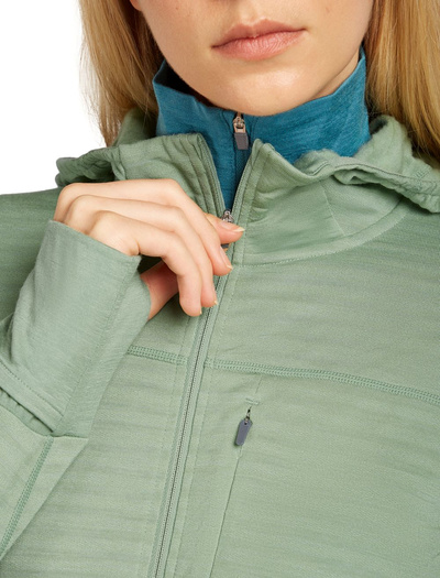 Damska bluza merino Icebreaker 300 RealFleece Descender LS Zip Hood