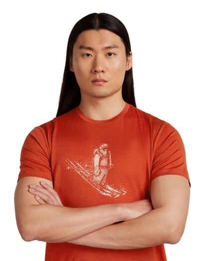 Koszulka męska z krótkim rękawem merino Icebreaker 150 Tech Lite SS Tee Skiing Yeti