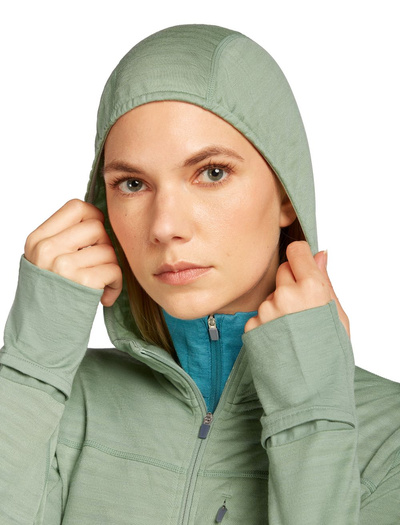 Damska bluza merino Icebreaker 300 RealFleece Descender LS Zip Hood