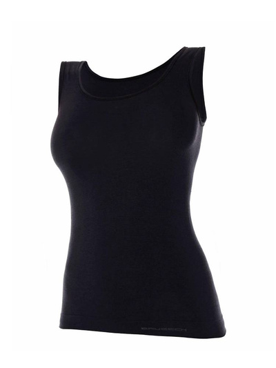 Koszulka damska na ramiączkach Brubeck merino COMFORT WOOL czarny