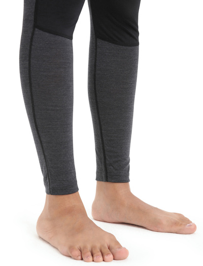 Legginsy termoaktywne damskie Icebreaker 125 ZoneKnit Leggings BLACK/JET HTHR/CB