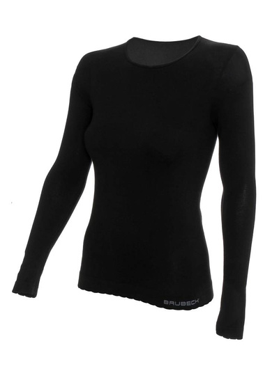 Koszulka damska z długim rękawem Brubeck COMFORT COTTON czarny