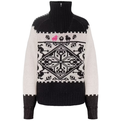 Sweter damski merino KariTraa SAGA KNIT - biały
