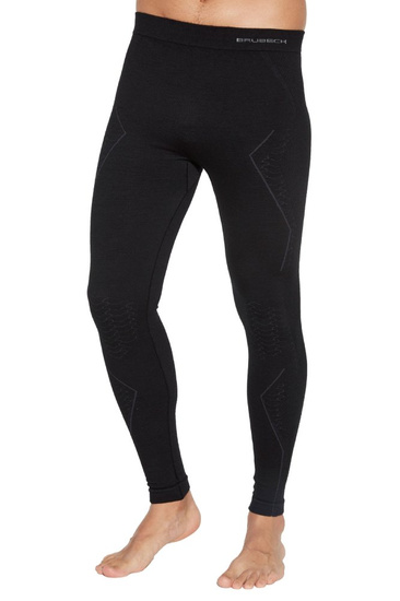 Legginsy męskie Brubeck EXTREME MERINO czarny