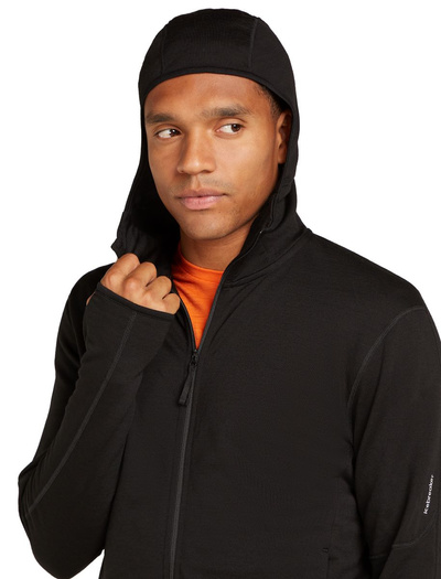 Bluza męska z kapturem merino Icebreaker 360 RealFleece Elemental LS Zip