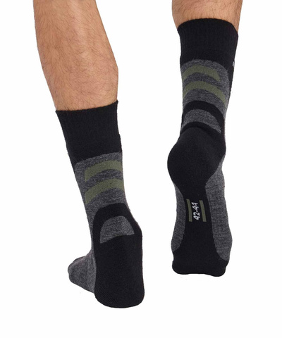 Skarpety męskie merino Brubeck Trekking Merino grafitowy/khaki