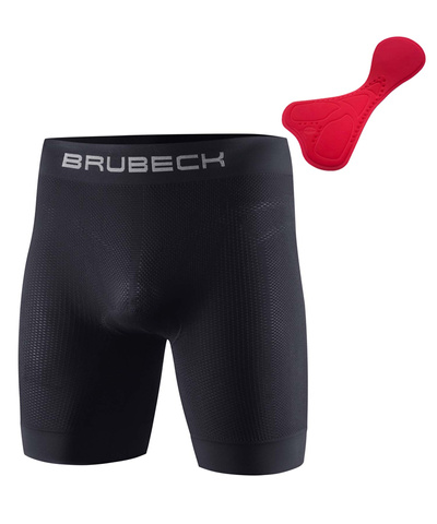 Majtki męskie bokserki Brubeck z wkładką rowerową czarny