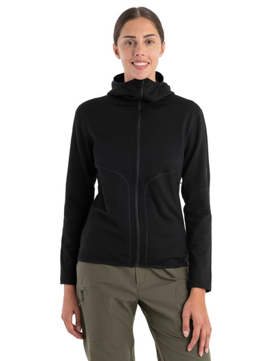 Damska bluza merino Icebreaker 560 Realfleece Elemental II LS Zip Hoodie