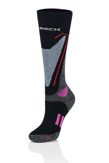 Skarpety damskie merino Brubeck Snow Force Light szary/różowy