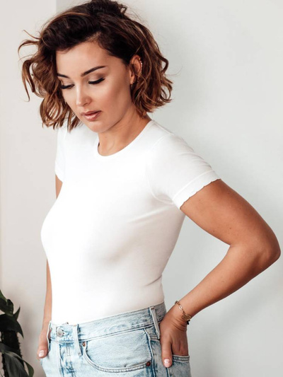 Koszulka damska z krótkim rękawem Brubeck COMFORT COTTON biały