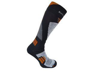 Skarpety junior merino Brubeck Ski Force szary/pomarańczowy