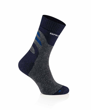 Skarpety męskie merino Brubeck Trekking Merino grafitowy/niebieski