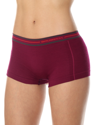 Majtki damskie bokserki merino Brubeck ACTIVE WOOL śliwkowy