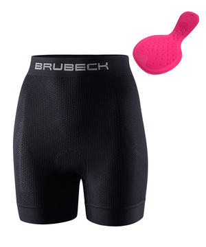 Bokserki damskie Brubeck z wkładką rowerową czarny