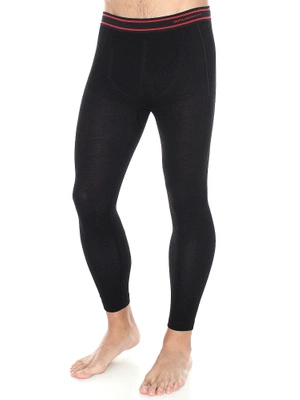 Legginsy męskie merino Brubeck ACTIVE WOOL czarny
