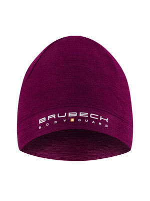 Czapka merino Brubeck dwuwarstwowa EXTREME WOOL śliwkowy 
