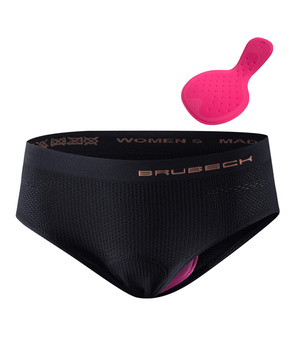 Majtki damskie Brubeck z wkładką rowerową czarny