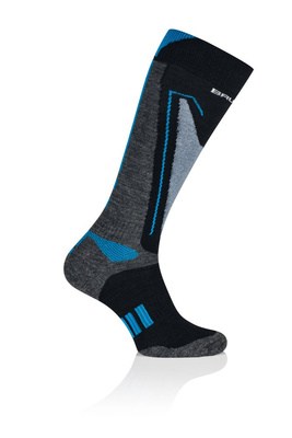 Skarpety męskie merino Brubeck Snow Force Light szary/niebieski