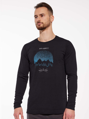 Koszulka męska z długim rękawem Brubeck OUTDOOR WOOL PRO czarny