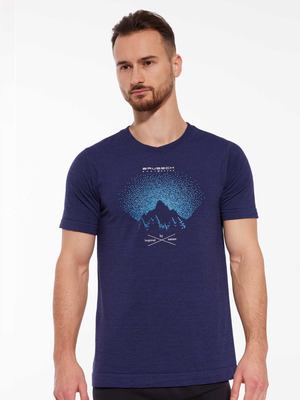 Koszulka męska z krótkim rękawem merino Brubeck OUTDOOR WOOL PRO ciemnoniebieski