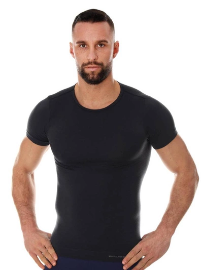 Koszulka męska z krótkim rękawem Brubeck merino COMFORT WOOL grafitowy