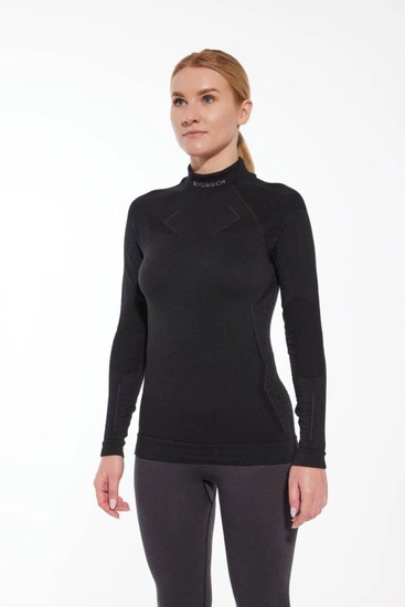 Koszulka damska z długim rękawem Brubeck EXTREME MERINO czarny 