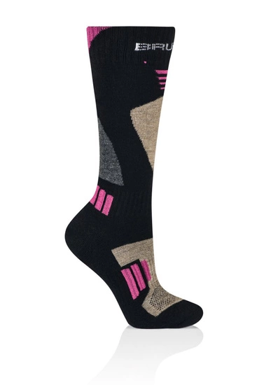 Skarpety damskie merino Brubeck Ski Force czarny/różowy