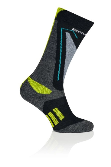 Skarpety junior merino Brubeck Snow Force Light szary/zielony