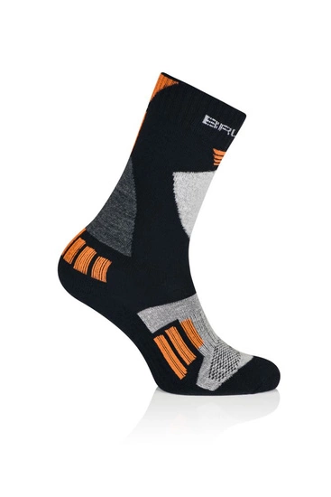 Skarpety junior merino Brubeck Ski Force szary/pomarańczowy