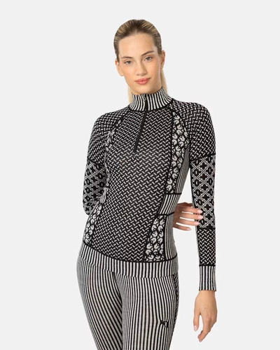 Koszulka damska z długim rękawem 190 merino KariTraa Smekker - czarny