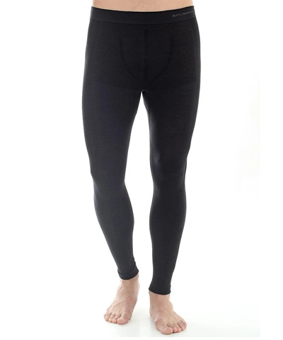 Legginsy męskie Brubeck merino COMFORT WOOL czarny