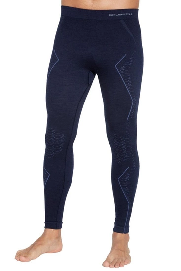Legginsy męskie Brubeck EXTREME MERINO granatowy 